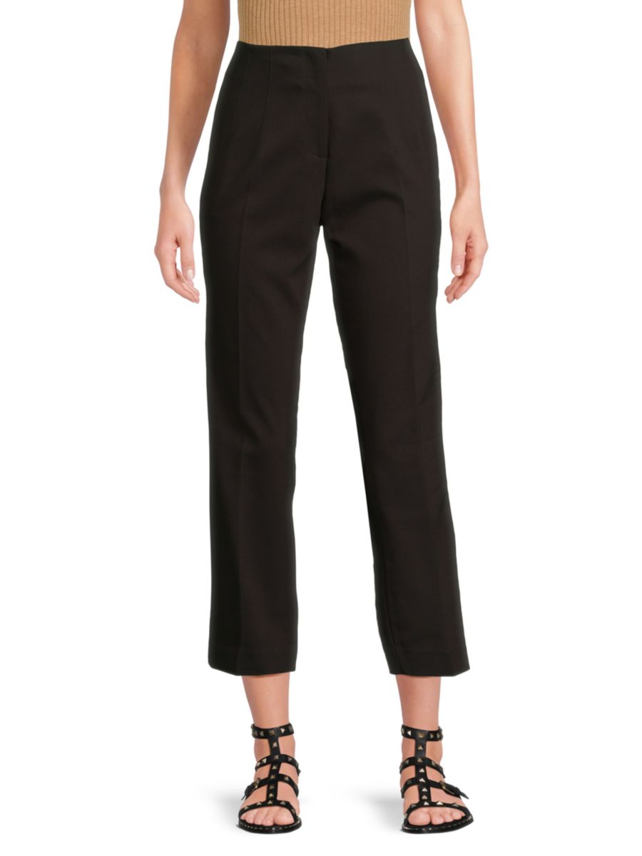 

Укороченные брюки из хлопковой смеси с защипами Halston, черный