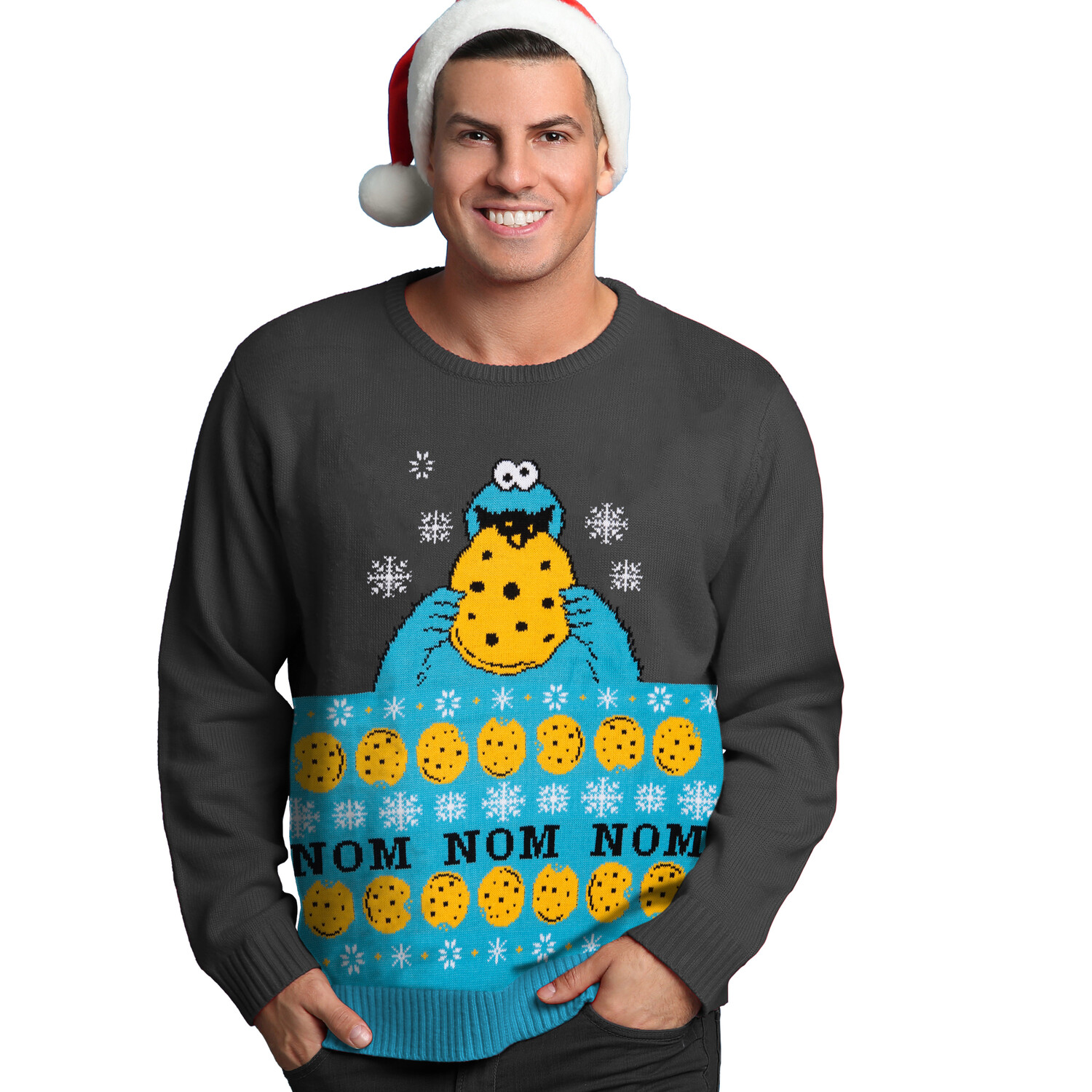 

Пуловер United Labels Sesamstraße Weihnachts Krümelmonster, серый