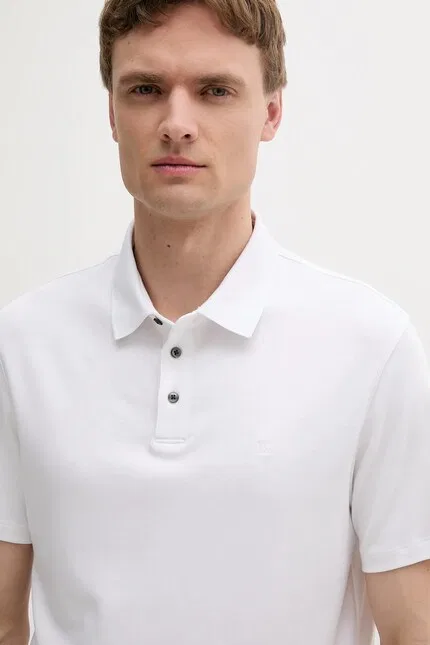 Поло из эластичного хлопка Calvin Klein, белый — фото 3
