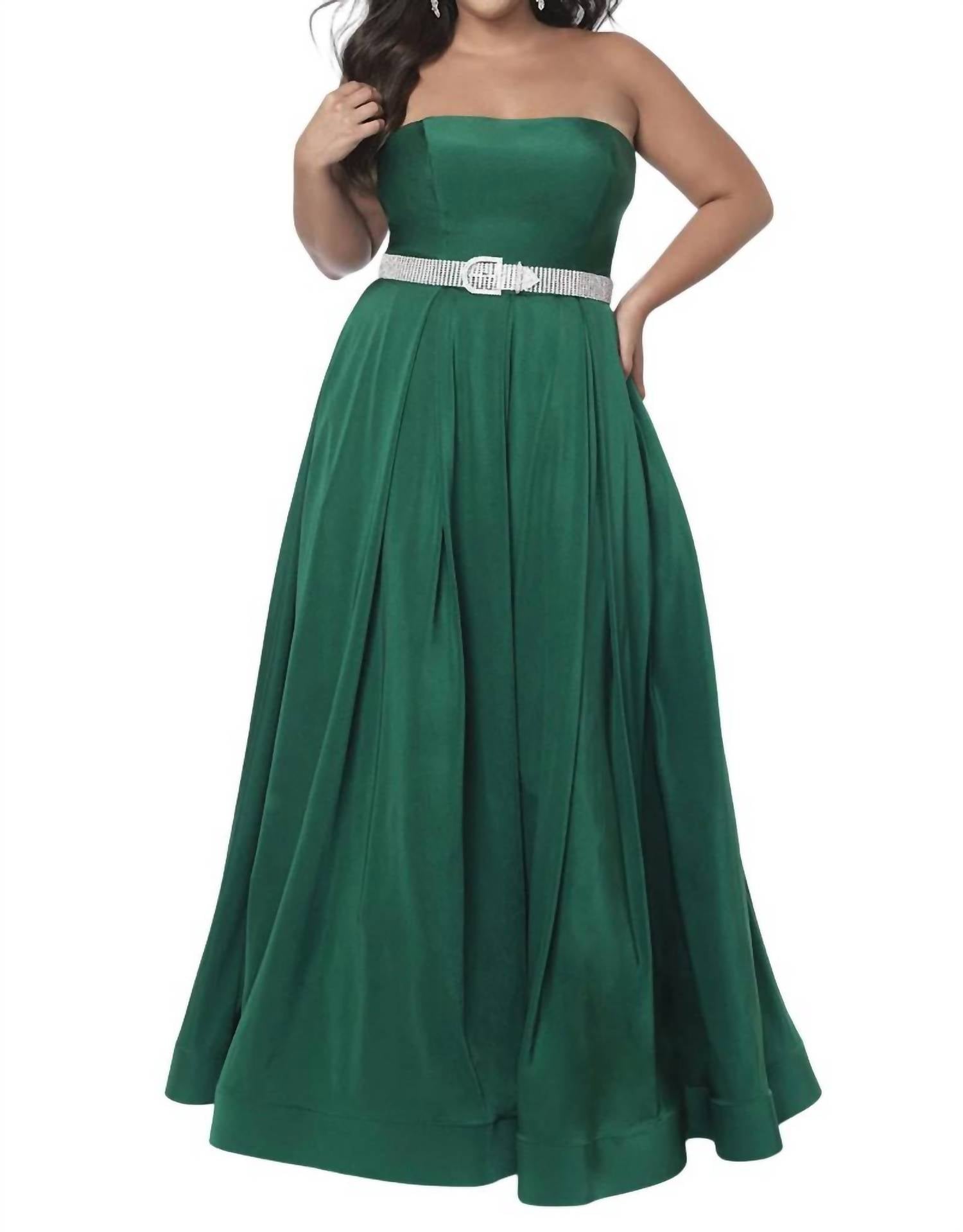 

Blush Prom Элегантное выпускное платье из эластичного атласа - больших размеров, цвет "Вечнозеленый"