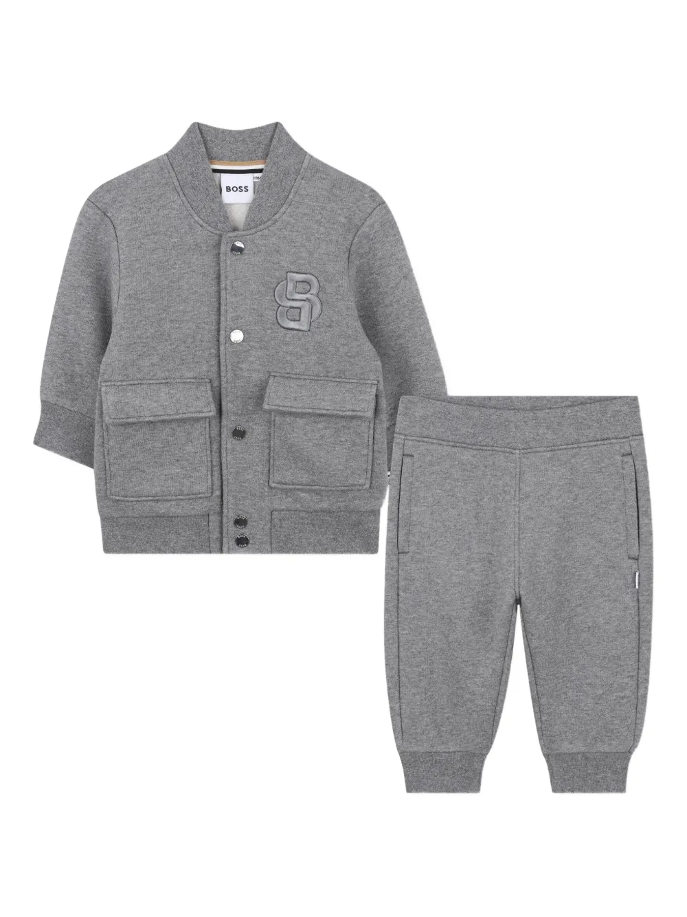 

Комплект из топа и брюк с нашивкой-логотипом BOSS Kidswear, серый