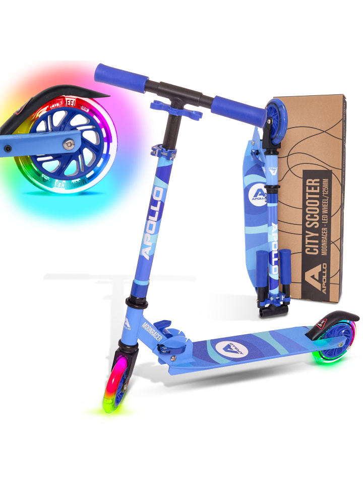 

Apollo Детский светодиодный городской самокат "Moonracer 125 мм" синего цвета