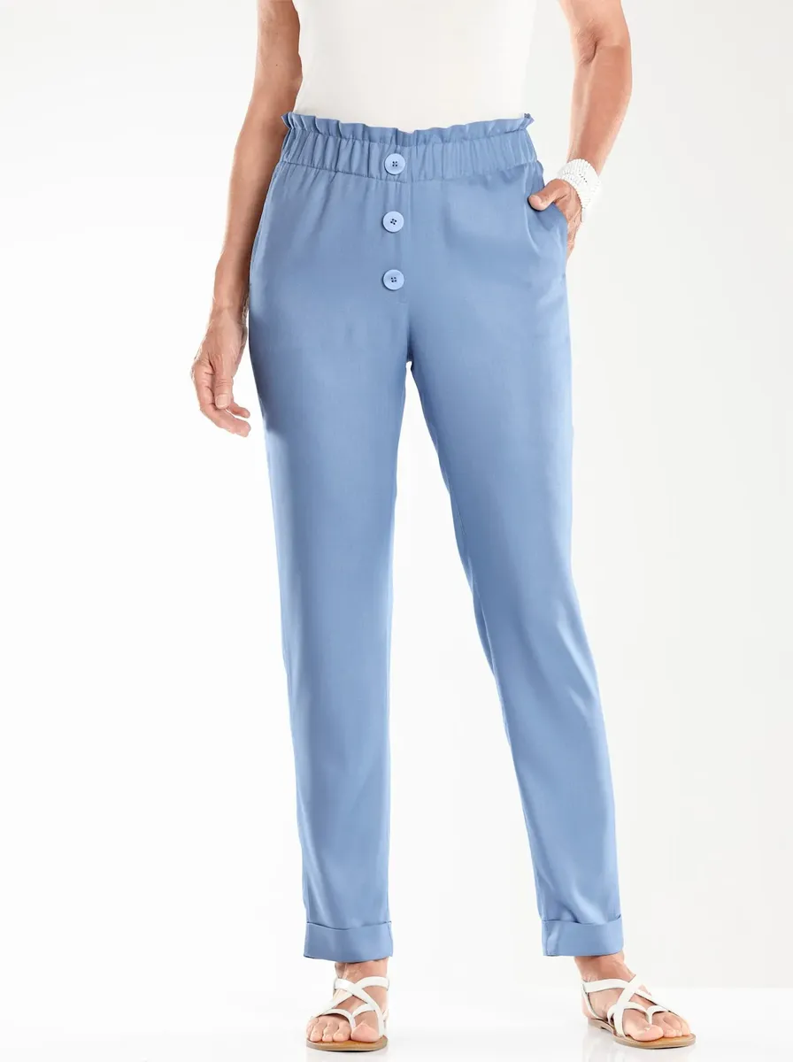 

Брюки без застежки Classic Basics, синий