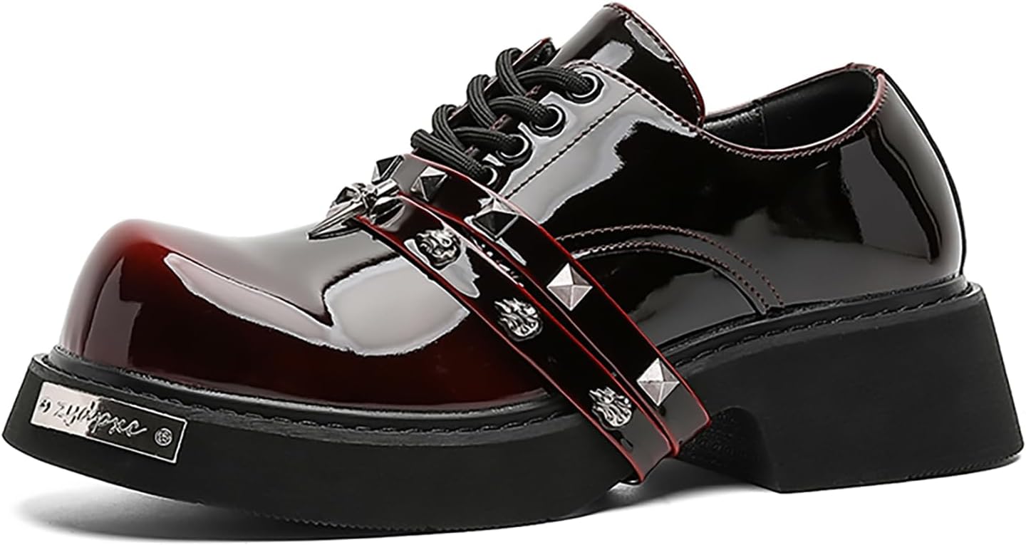 

Мужские оксфорды на массивной платформе из лакированной кожи с градиентом Bwseobg, красный