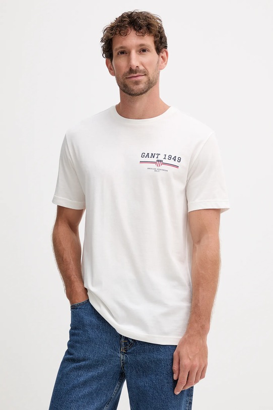 

Хлопковая футболка Gant, белый