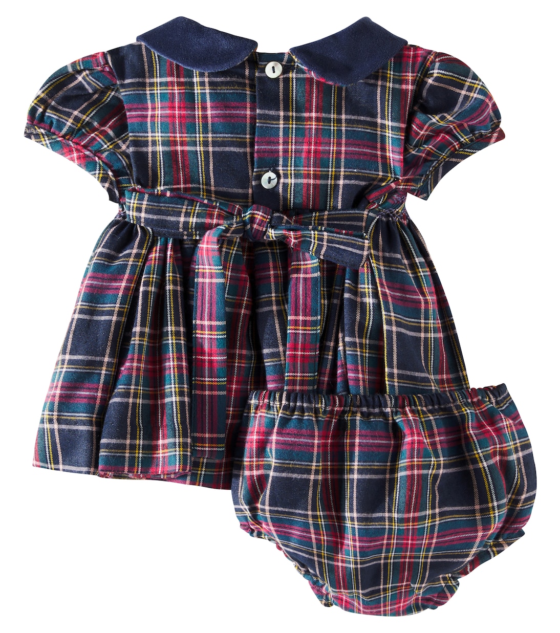 Комплект из хлопкового смесового платья и панталон Baby Arcadia La Coqueta, Navy Tartan — фото 4