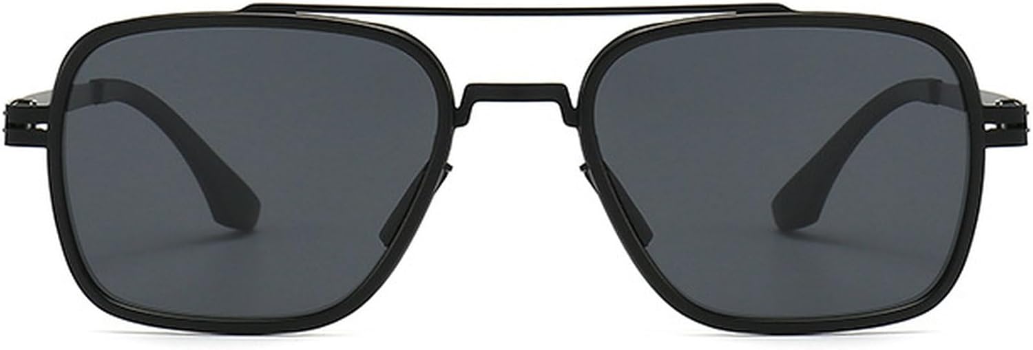 

Поляризованные солнцезащитные очки для мужчин, ретро, ​​металлические квадратные солнцезащитные очки с двойной перемычкой, для вождения, зеленые и черные, UV400 mincl, Black