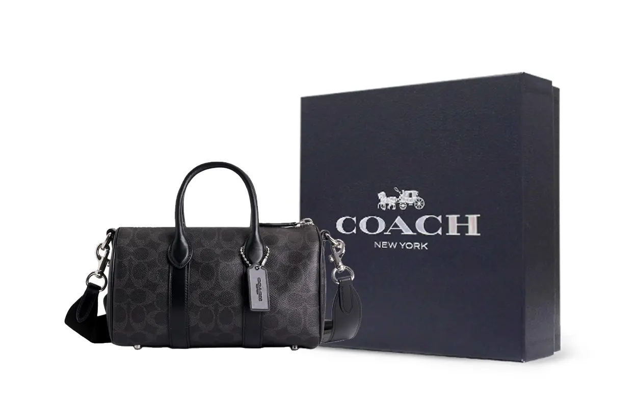 

COACH Искусственная кожа, боулинг-сумка, сумка через плечо, кроссбоди, сумка среднего размера, унисекс, черная