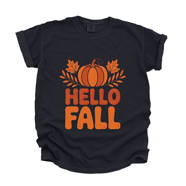 

Hello fall pumpkin футболка с эффектом поношенности и окрашенная в готовом виде Simply Sage Market, Black