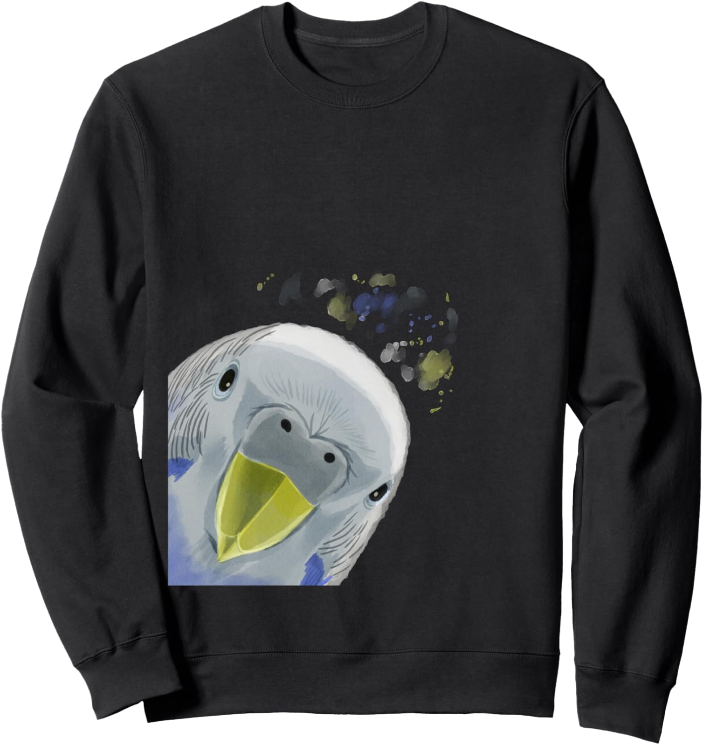 

Забавная толстовка с изображением любопытного попугайчика Budgerigar Gift, черный