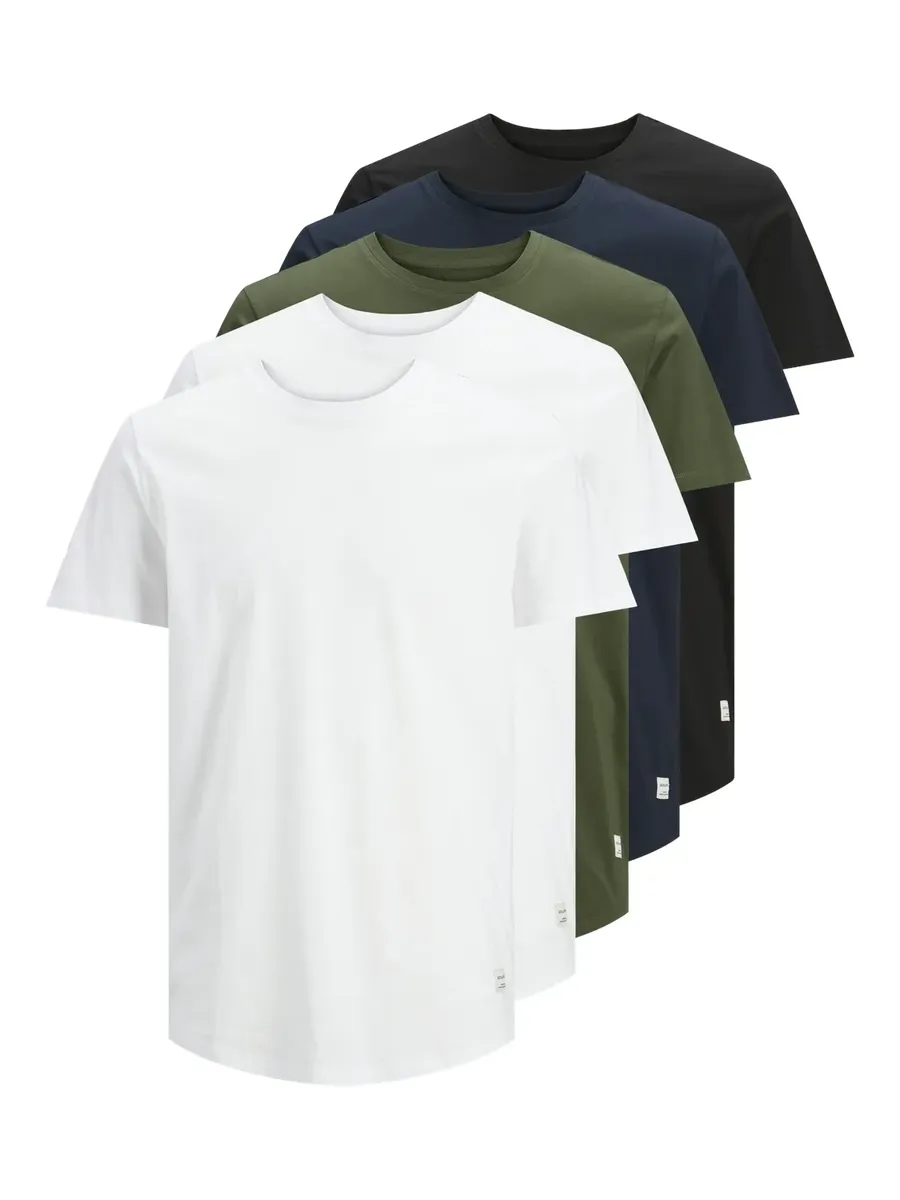 

Футболка Jack & Jones "JJENOA TEE SS CREW NECK 5PK MP NOOS", цвет Weiß, Navy, Schawarz