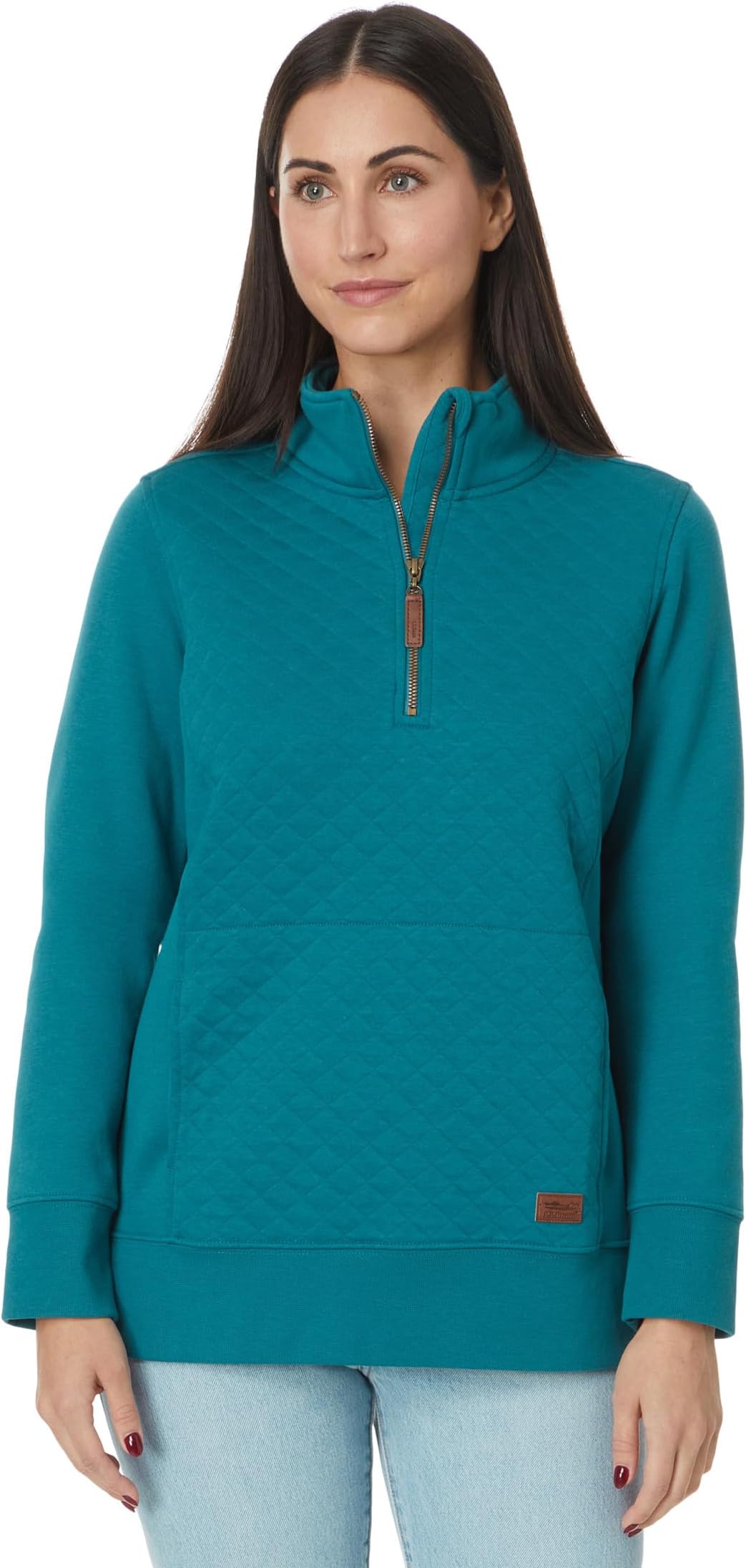 

Толстовка L.L.Bean Quilted Sweatshirt 1/4 Zip Pullover Long Sleeve, цвет Deep Turquoise