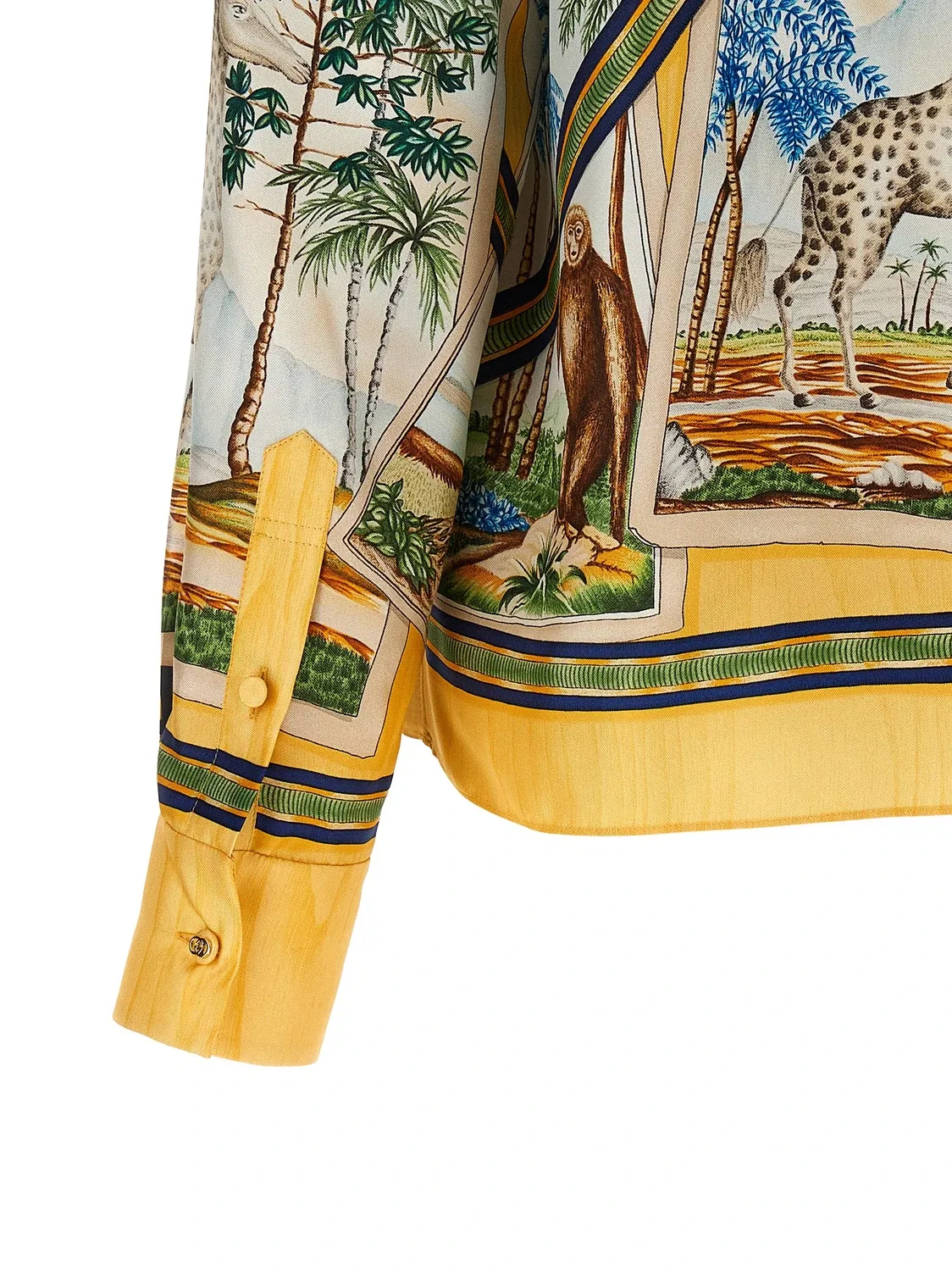 Рубашка GUCCI Шелковая, премиальный крой, мультиколор — фото 4