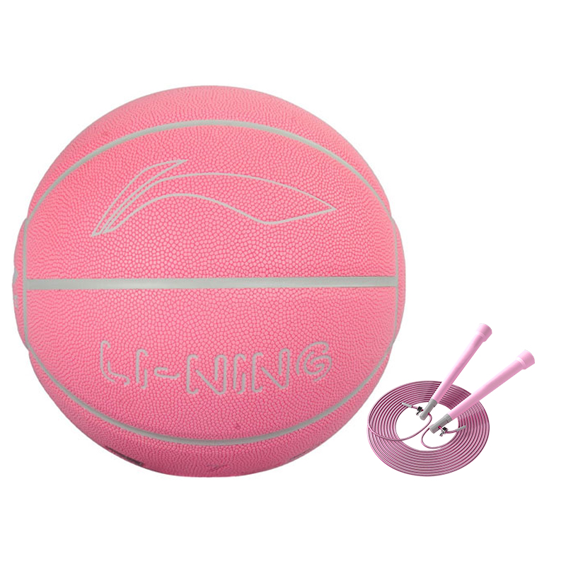 

LINING Баскетбольный мяч badfive pu розовый размер 7 светящийся в темноте unisex