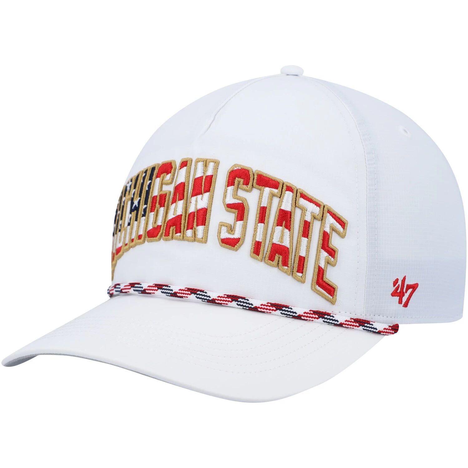 

Мужская белая кепка '47 Michigan State Spartans со звездами и полосками и флагом Flutter Hitch Snapback