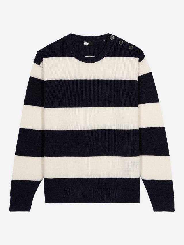 

Свитер с полосками и пуговицами на плече THE KOOPLES, Navy Stripe
