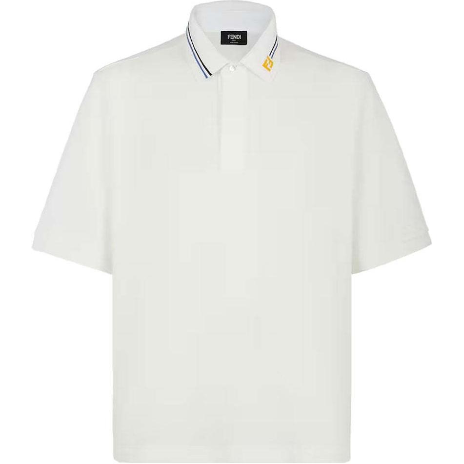 

FENDI Белая поло для мужчин, Белый, FENDI Белая поло для мужчин