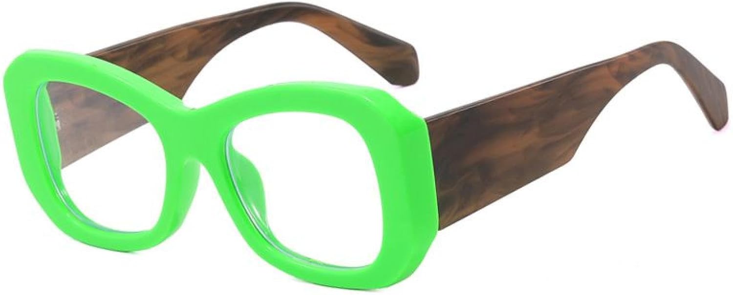 

Солнцезащитные очки в крупной оправе для женщин и мужчин, роскошные винтажные солнцезащитные очки в стиле панк, широкие дужки, защита от УФ-излучения UV400 TYUVIVO, Green Clear