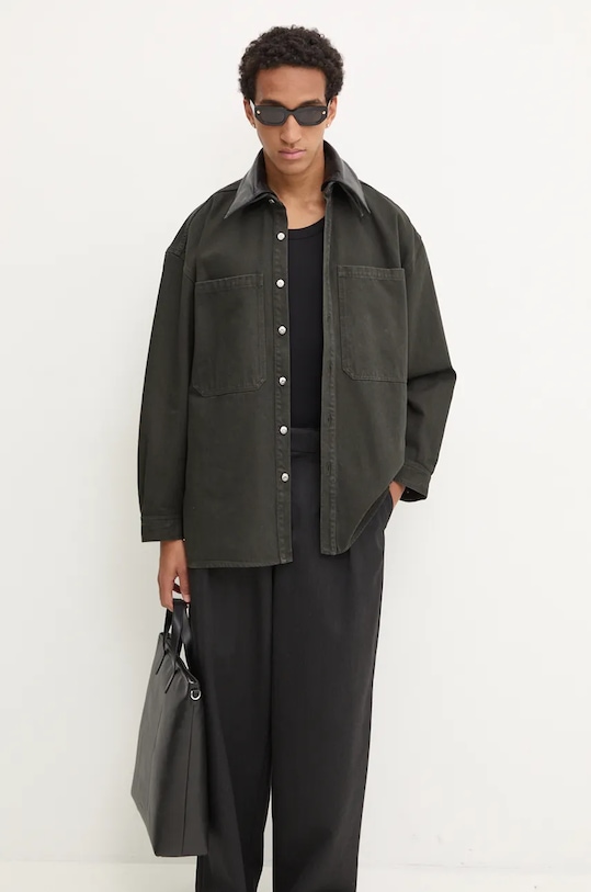 

Хлопковая рубашка BEAUX Nanushka, зеленый