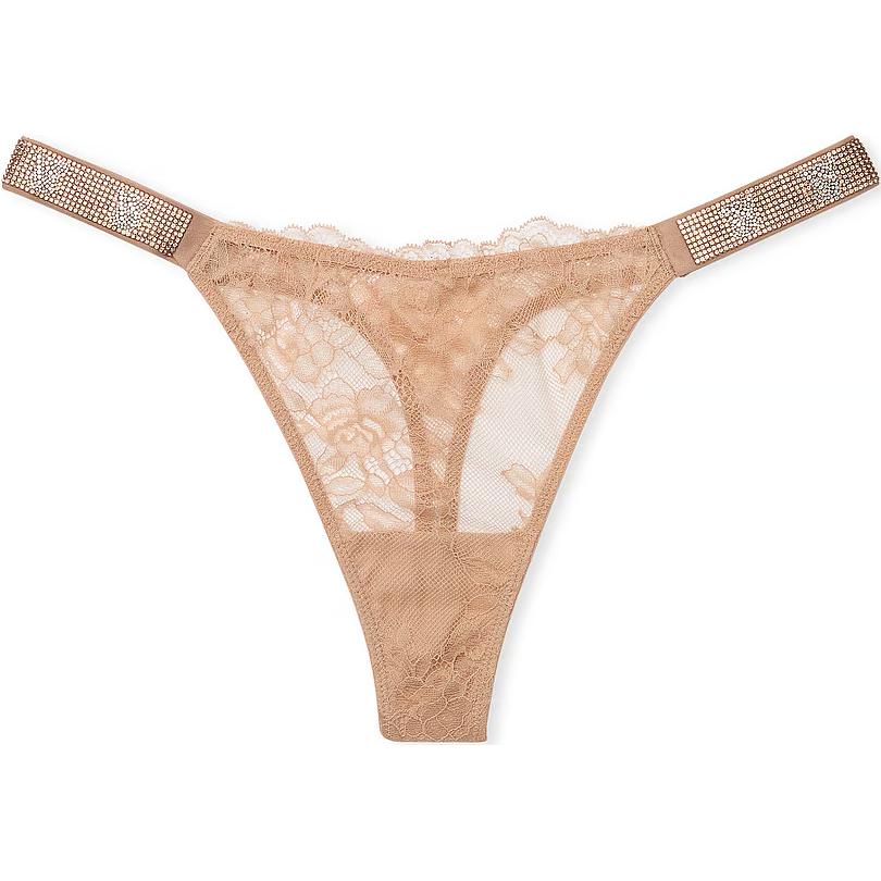 

Victoria's Secret Очень сексуальное блестящее стрейч-белье с кружевом розы трусики танга / praline