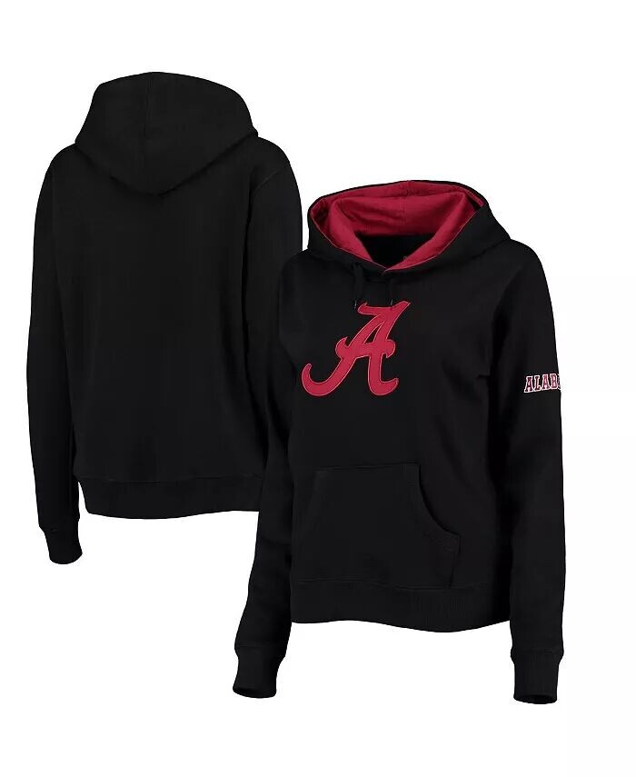 

Женский черный пуловер с капюшоном с большим логотипом Alabama Crimson Tide Stadium Athletic, черный