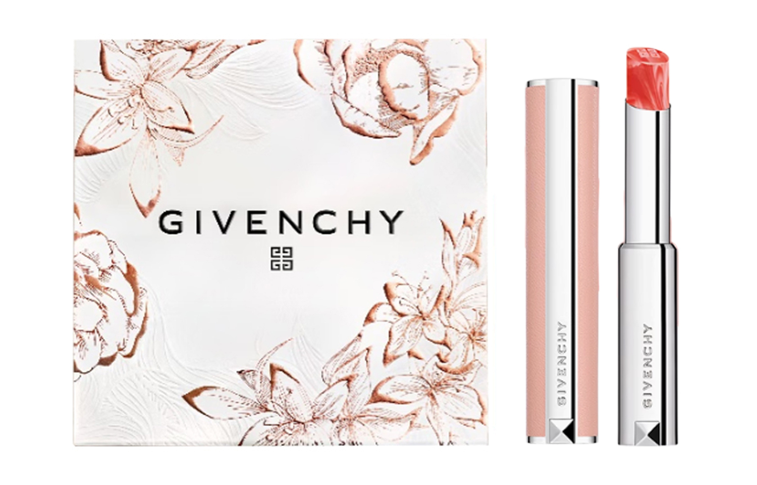 Givenchy Маленькая розовая кожаная помада sweet and moist питательная для сияния кожи long lasting 2,8г — фото 3