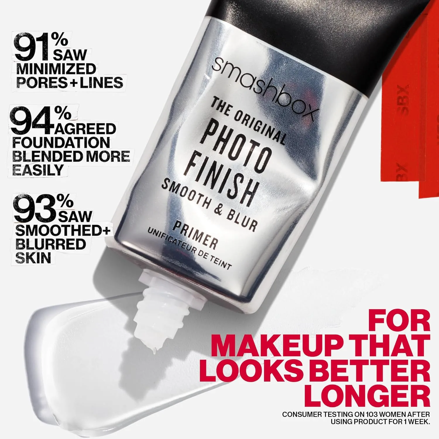 Smashbox Original Photo Finish Smooth & Blur Makeup Primer дуэт: мини-версия 10 мл и полноразмерная 30 мл — фото 2