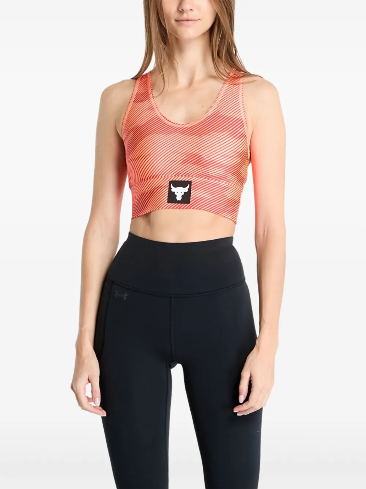 

Under Armour спортивный бюстгальтер с нашивкой-логотипом, оранжевый
