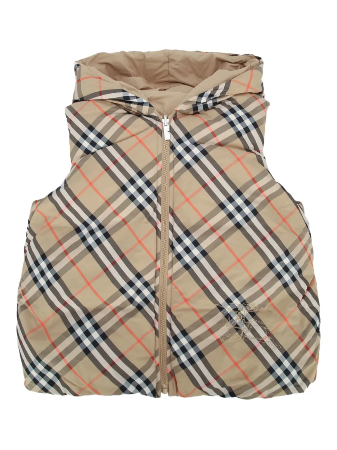 

Жилет с чековой печатью Burberry Kids, нейтральный