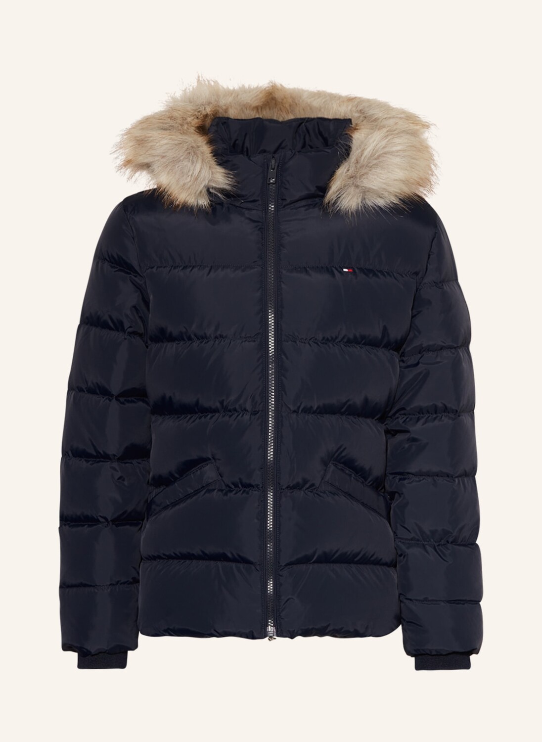 

Пуховик со съемным искусственным мехом TOMMY HILFIGER, темно-синий