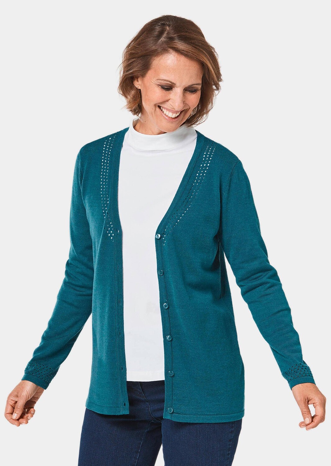 

Кардиган GOLDNER Strickjacke, цвет dunkelpetrol