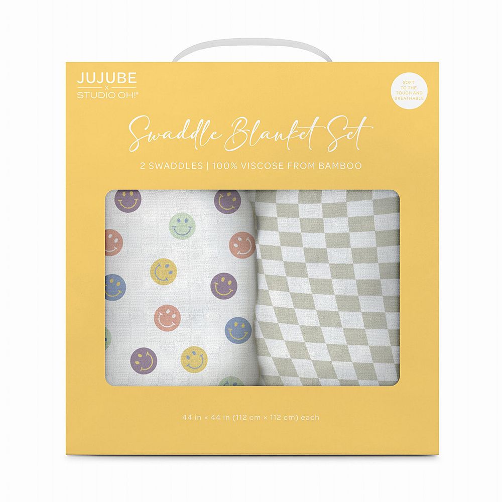 

JuJuBe x Studio Oh! Комплект из 2 пеленальных одеял, цвет Happy Baby Vibes