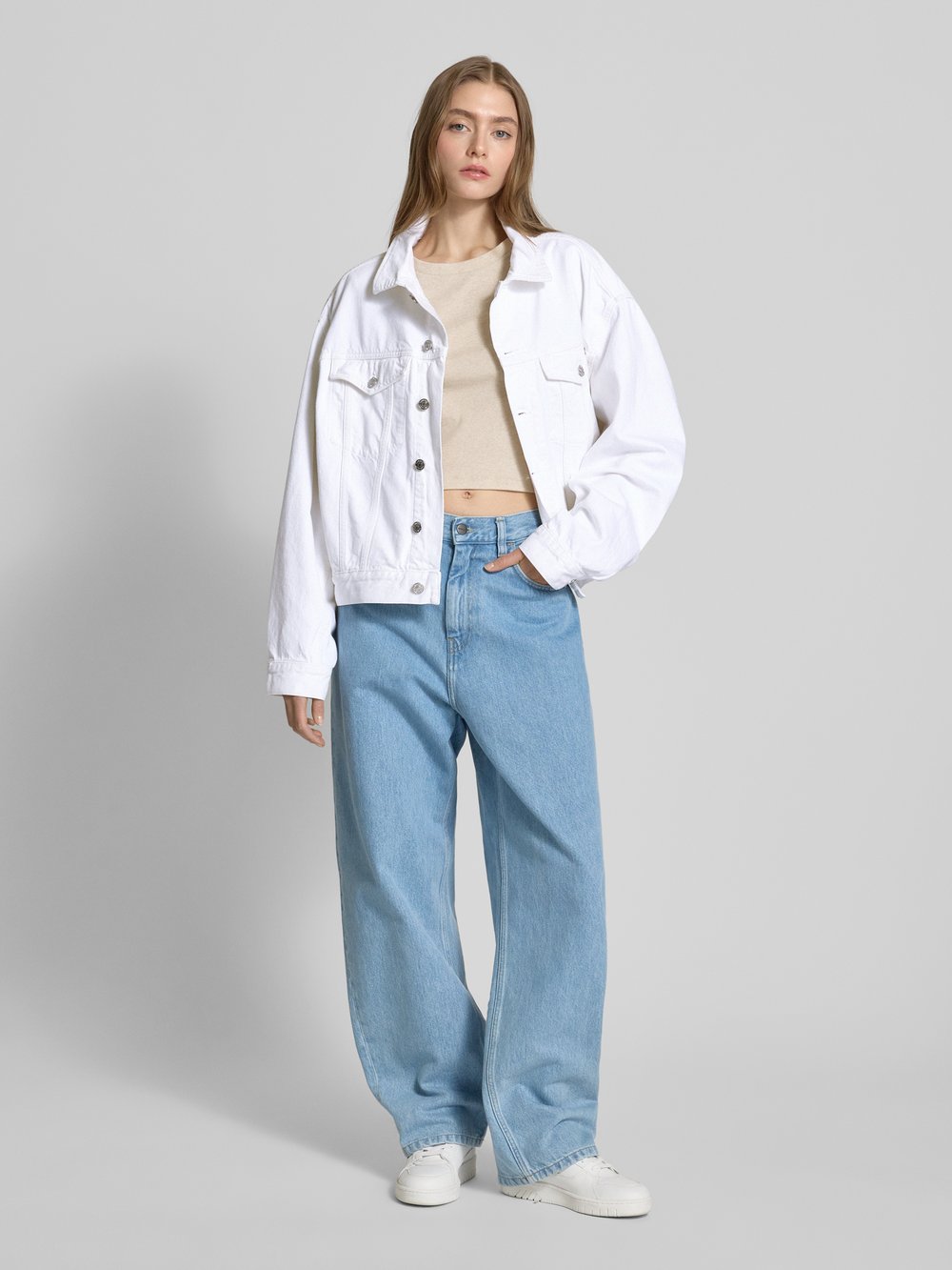 

Джинсовая куртка с нашивкой-лейблом Calvin Klein Jeans, белый