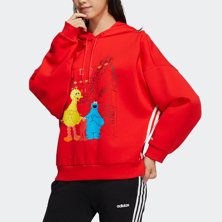 Совместная коллекция Sesame Street X Sesame Street, женская толстовка красного цвета Adidas Neo — фото 2