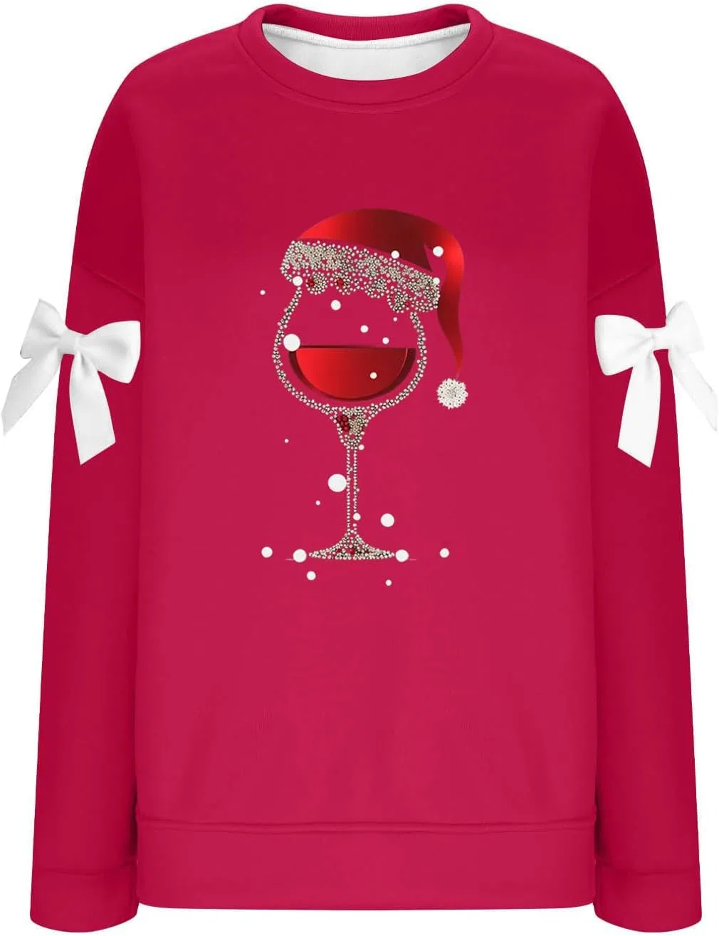 Женская футболка с принтом Santa Claus, Hot Pink — фото 4