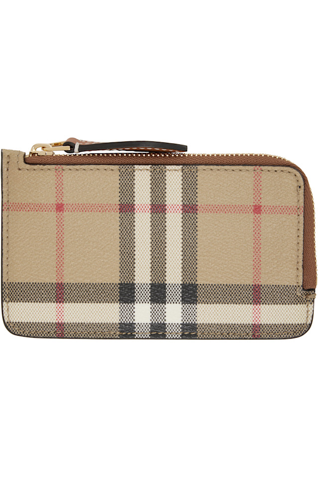 

Burberry Бежевый клетчатый держатель для карт на молнии