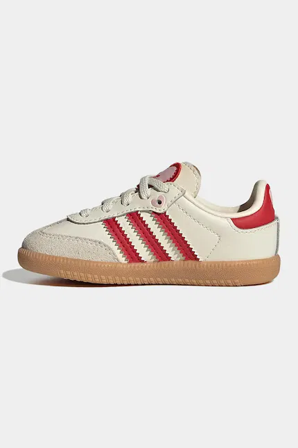 Кроссовки детские из замши и кожи Samba OG Adidas Originals, бежевый — фото 4