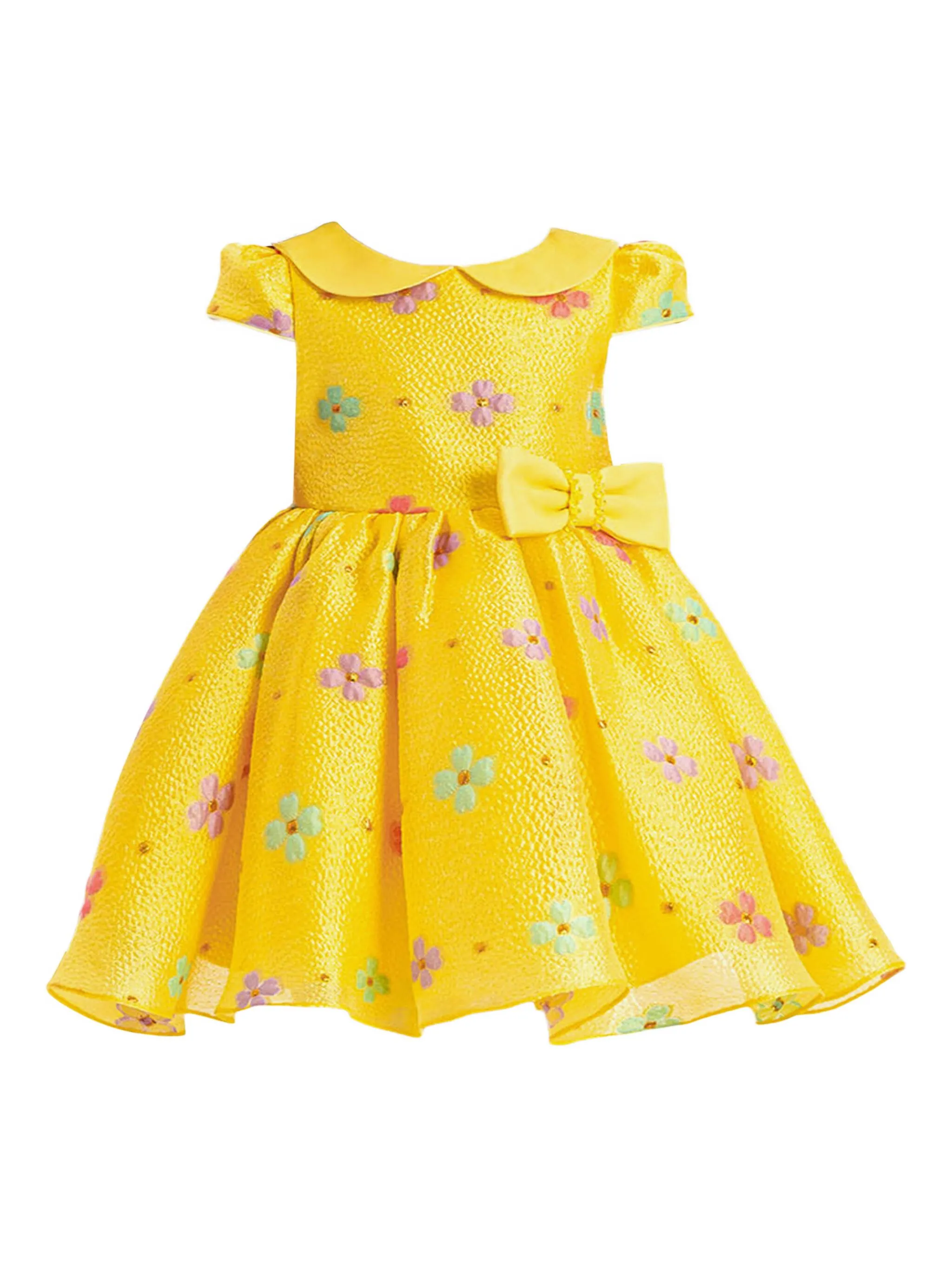 

Платье с цветочным принтом и бантом Dress & Fleur, желтый