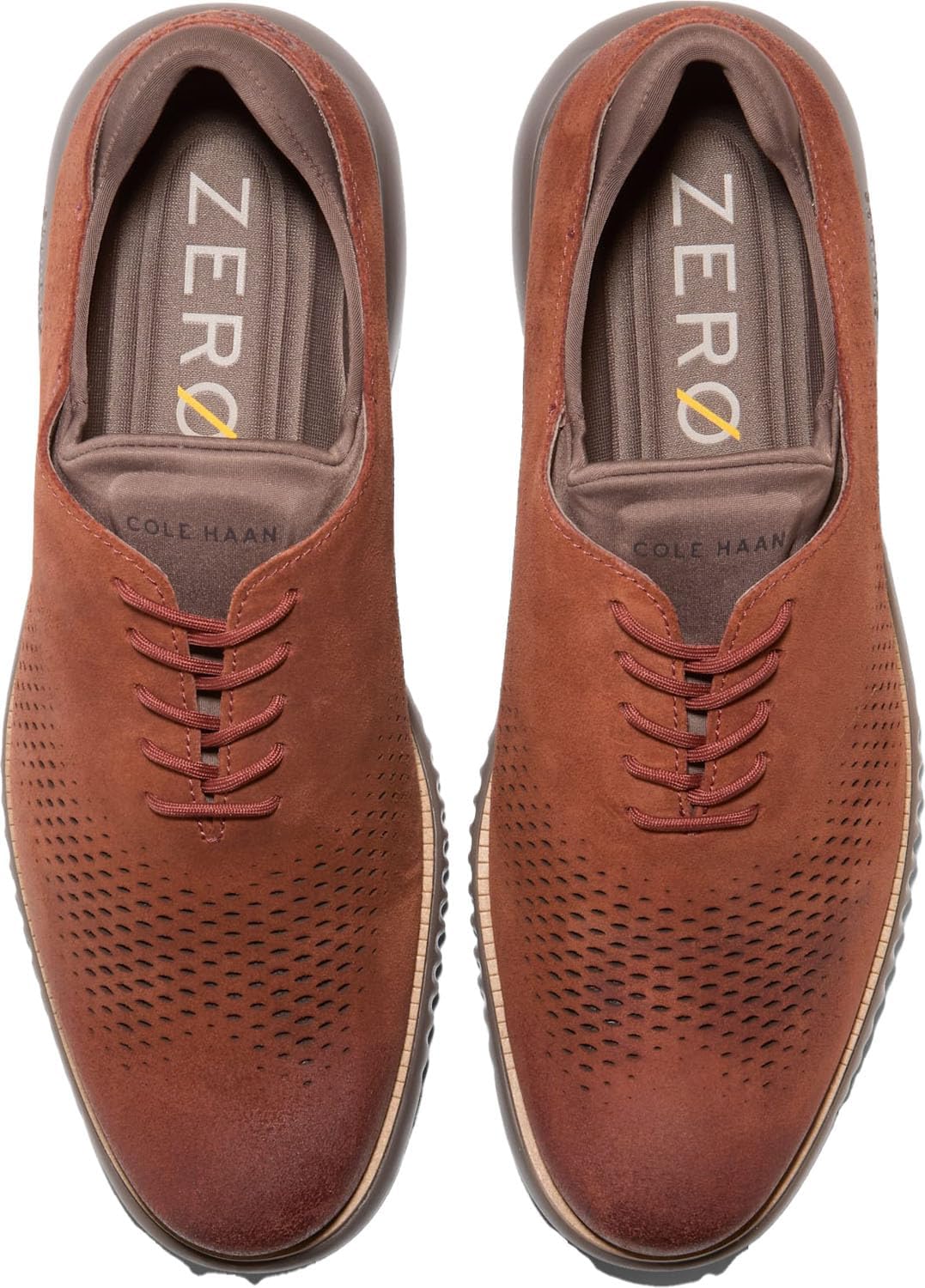 Мужские оксфорды Cole Haan 2.Zerogrand с лазерной перфорацией, Scotch Suede/Lava — фото 4