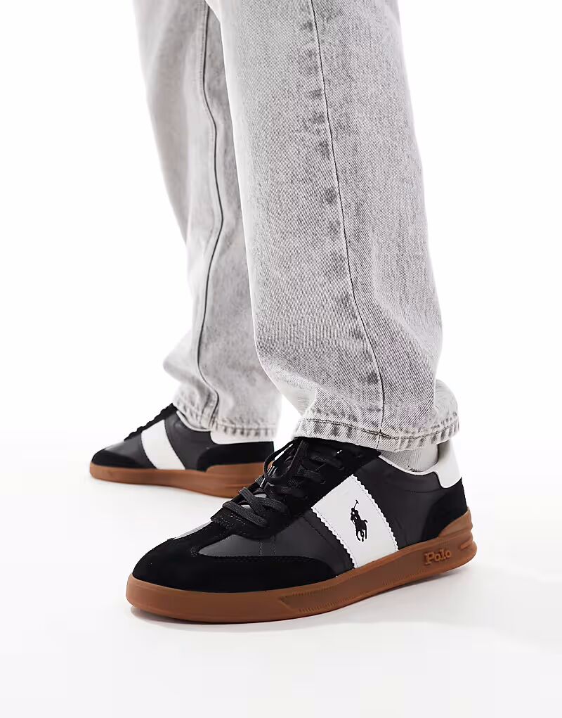 

Кроссовки Polo Ralph Lauren Heritage Aera черного и белого цветов с резиновой подошвой