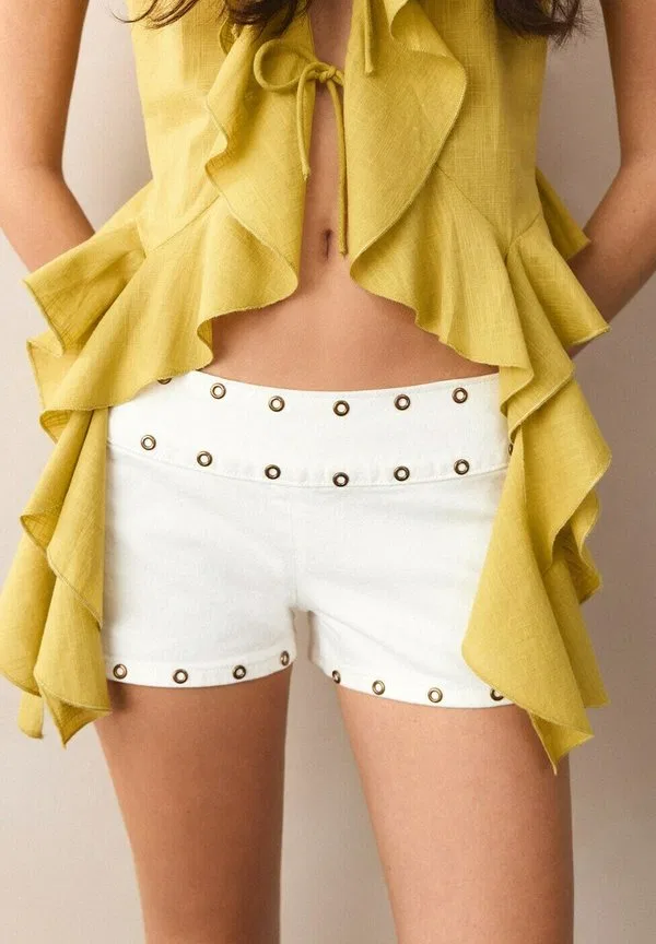 Подростковые шорты кремового цвета Mango Kids, Off-White — фото 4
