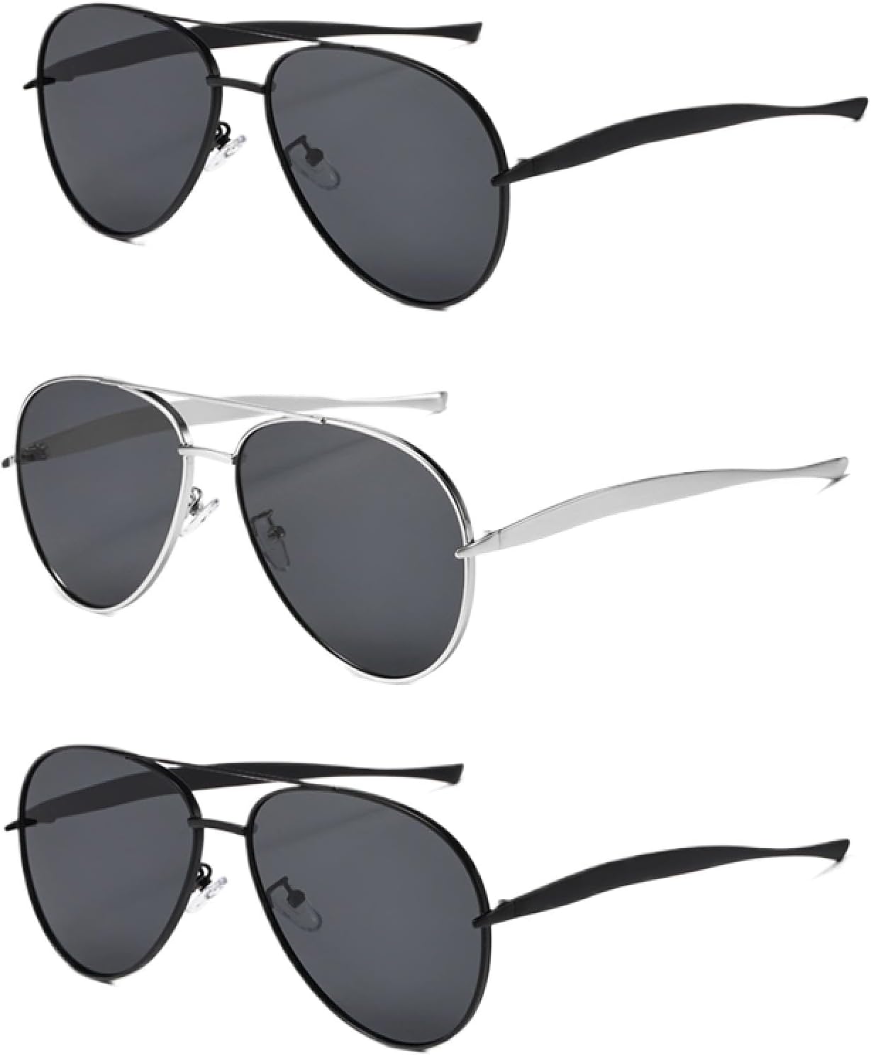 

Солнцезащитные очки с защитой от УФ-излучения UV400 | Металлические двойные перемычки | Для женщин и мужчин | Для занятий спортом на открытом воздухе и вождения DSVIGF, 3pcs Z07