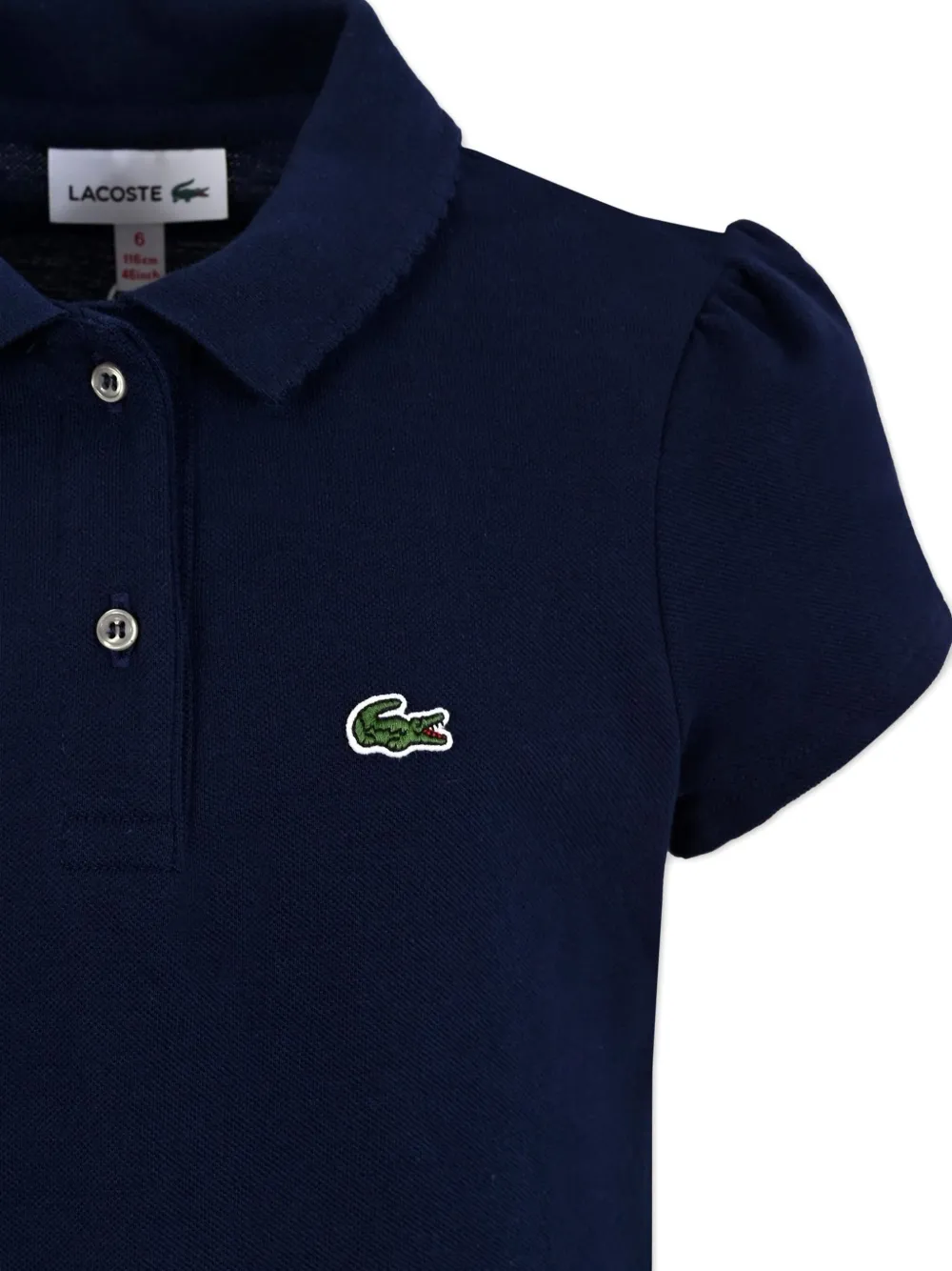 Рубашка-поло с рукавами-буфами Lacoste Kids, синий — фото 3
