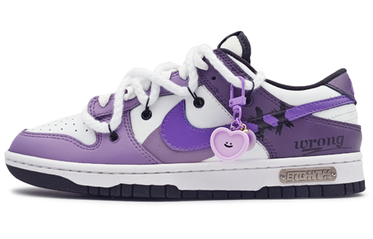 

Nike Кроссовки для скейтбординга Dunk Retro Black, износостойкие и легкие, низкие, унисекс, фиолетовые