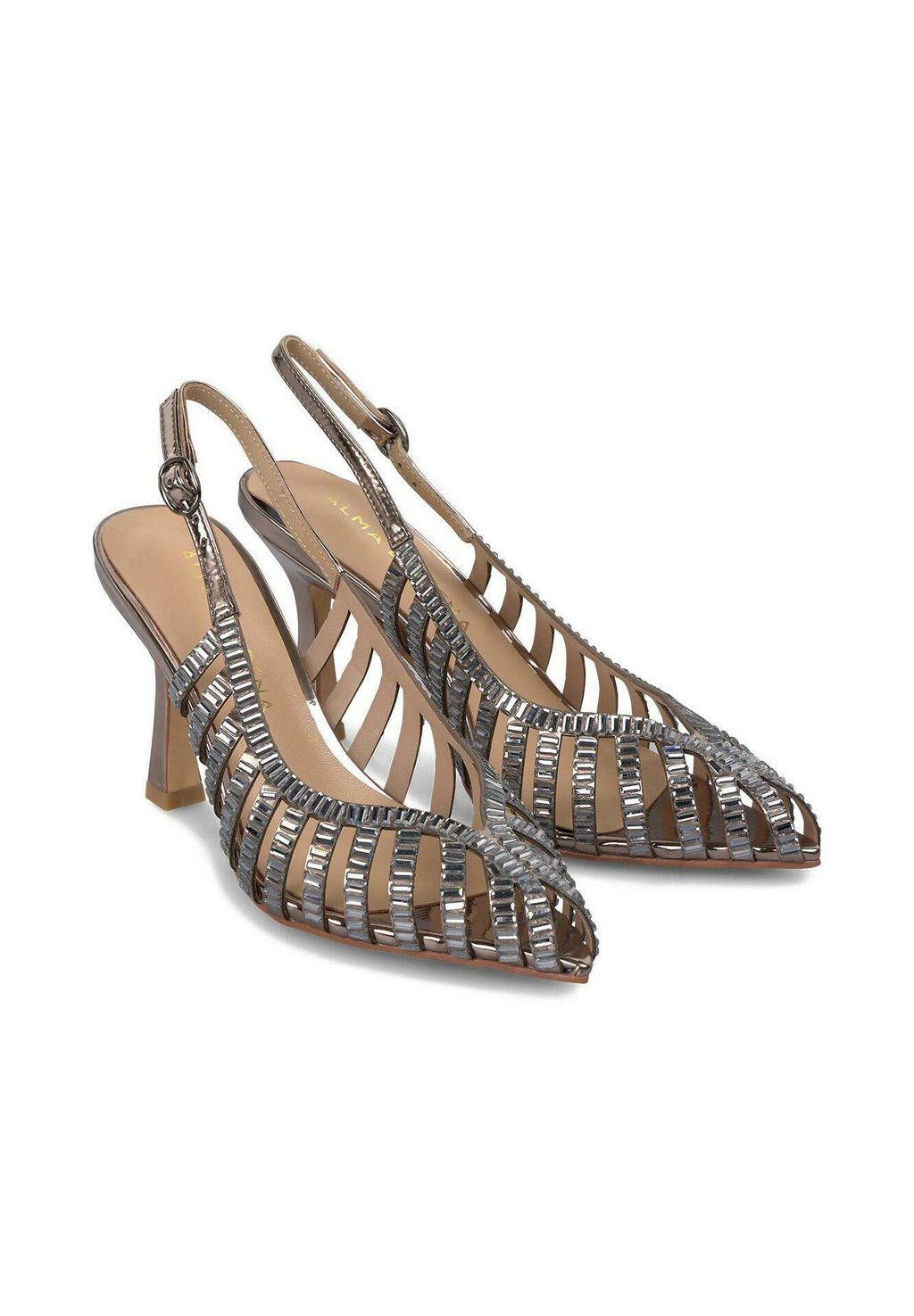 Классические туфли на каблуке High heels Alma en Pena, металлик серый — фото 3