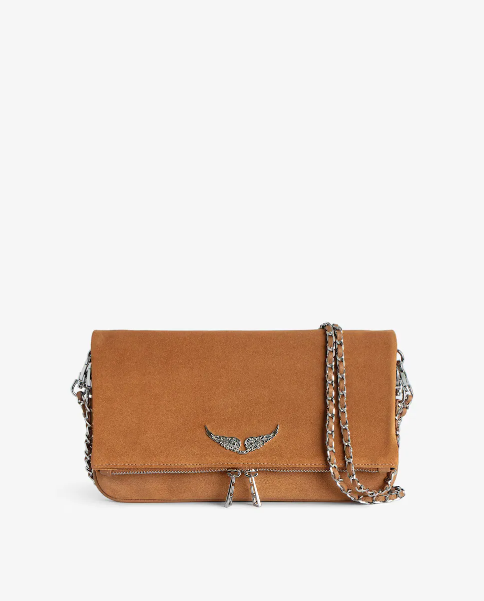 

Многопозиционная коричневая замшевая сумочка Rock Zadig & Voltaire, оранжевый