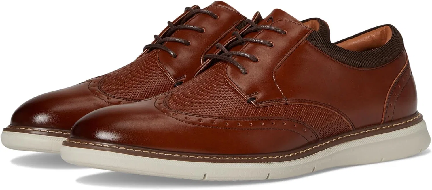 Мужские туфли Nunn Bush Chase Wingtip Oxford Contemporary на шнуровке, Cognac