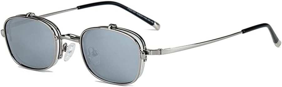 

Откидные солнцезащитные очки в стиле ретро для женщин, небольшие поляризованные солнцезащитные очки для мужчин с защитой от УФ-излучения UV400, аксессуары, металлическая оправа generic, Silver Mirror Lens