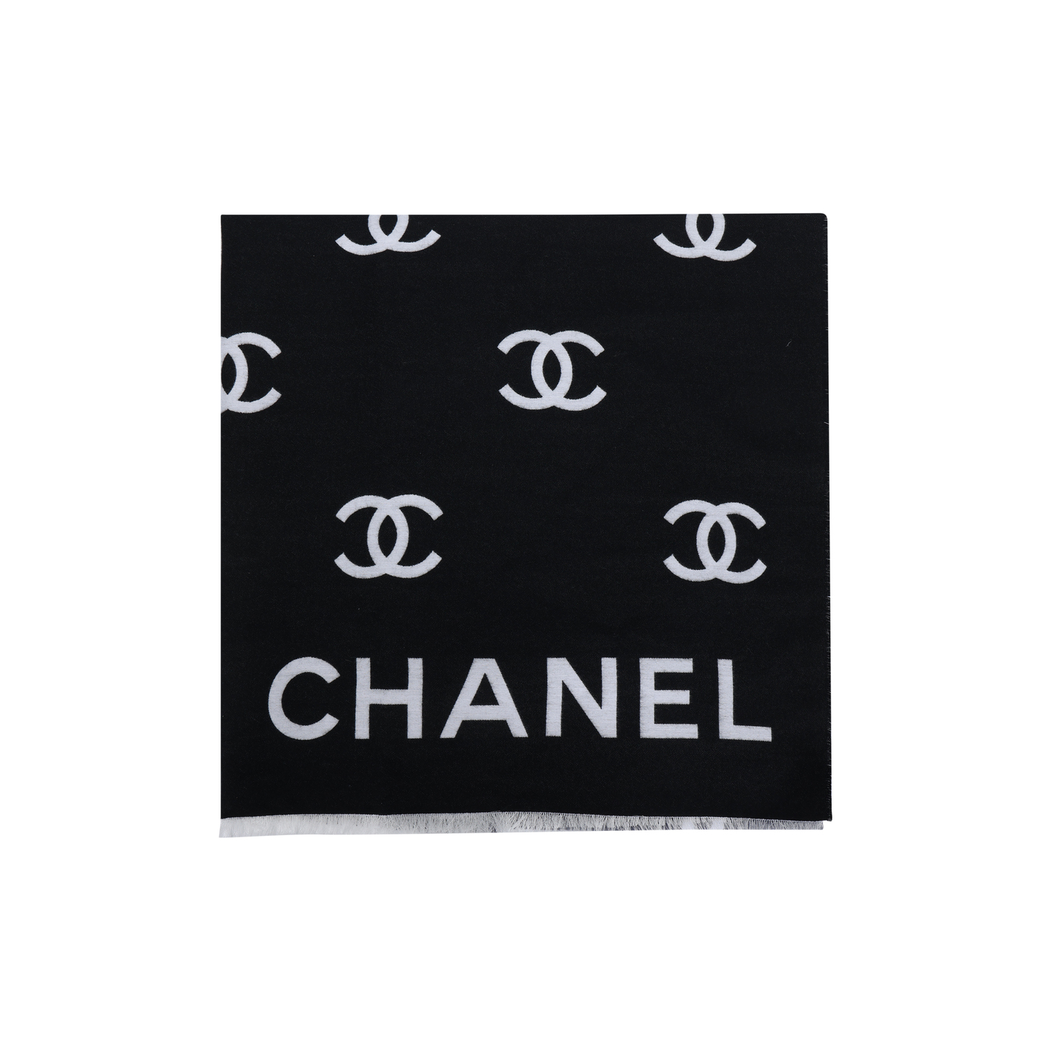 

CHANEL Шерстяной шаль унисекс черно-фиолетово-серый, Black/Purple/Gray