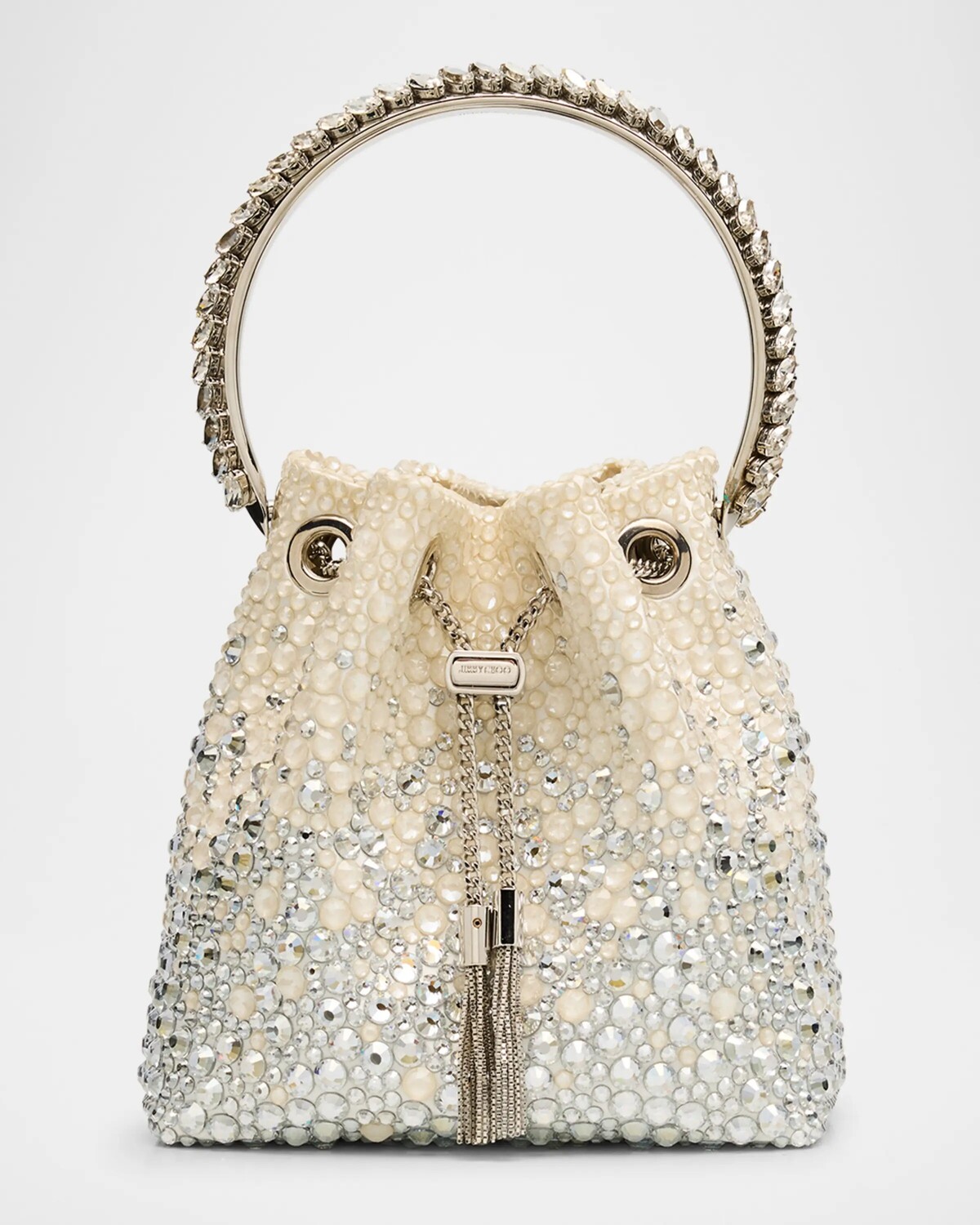 

Сумка Bon Bon с декорированной верхней ручкой Jimmy Choo, цвет Ivorycrystal